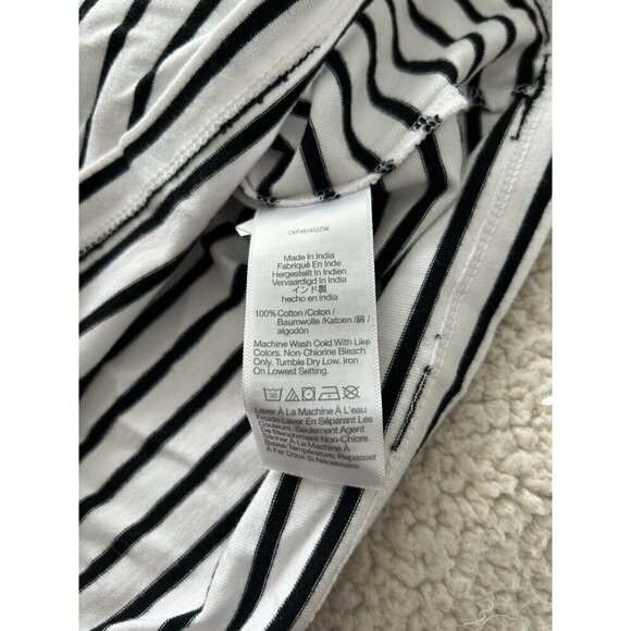 Madewell Womens Cotton Perfect Striped Crewneck Tee in White/Black NS582 - Picture 6 of 8